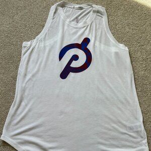 Peloton Never Worn White Tank Top with Houndstooth Logo Size M
